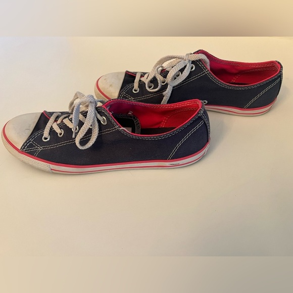 CONVERSE DENIM & PINK LADIES ALL STAR SHOE SIZE 8 - Picture 3 of 11